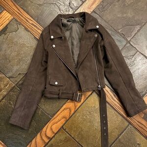 Aritzia Talula Genuine Suede Moto Jacket
